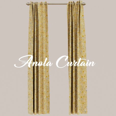 Anola Curtain | Patreon Sims 4 Cc Mechtasims, Ts4 Curtains Cc, Sims 4 Cc Curtains Patreon, Sims 4 Curtains Cc, Sims Clutter, Sims 4 Patreon, Plaid Curtains, Cc Furniture, Sims 4 Bedroom