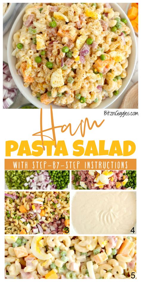 Layered Pasta Salad With Ham, Ham And Corn Pasta Salad, Ham Pasta Salad Recipes Cold, Ham And Pea Pasta Salad, Ham And Cheese Pasta Salad, Pasta Salad With Ham, Ham Pasta Salad, Macaroni Salad With Ham, Ham And Cheese Pasta