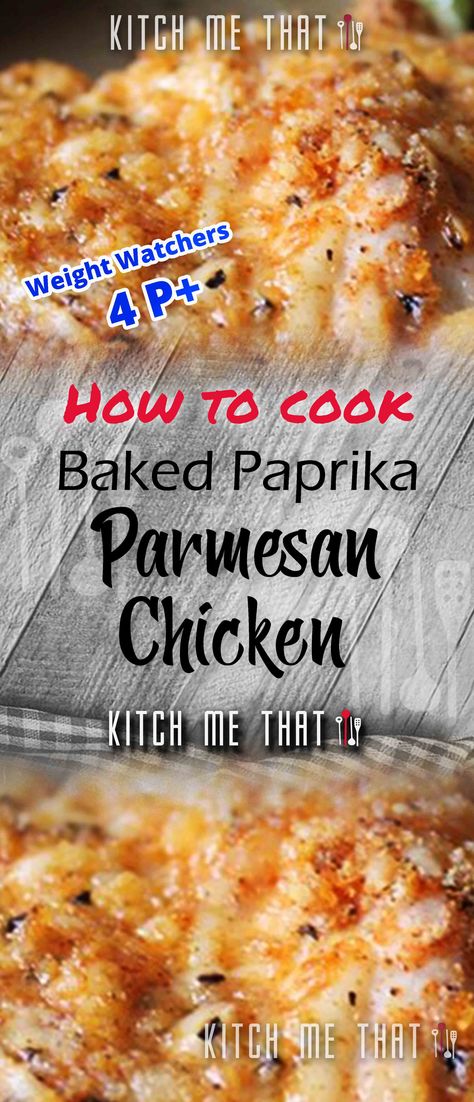 Baked Paprika Parmesan Chicken [Skinnyfied] 2024 Parmesan Chicken, Best Food Ever, Boneless Chicken Breast, Healthy Delicious, Boneless Chicken, Chicken Parmesan, Grated Parmesan Cheese, Parmesan Cheese, Weight Watchers Meals