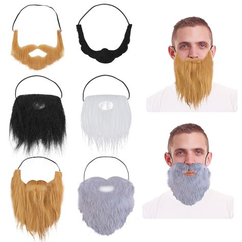 PRICES MAY VARY. Creative Dress-up: The fake beard is full of hip-hop and funny elements. Whether you are a party lover or like role-playing, you can easily change your look and share happy times with your family and friends. Comfortable Material: The costume beard is made of high-quality plush, which is not only soft and comfortable, but also looks very realistic. It will not irritate the skin when worn, allowing you to enjoy fun comfortably in various occasions. Easy to Wear: The beard fake is Costume Beard, Beard Facial, Fake Mustache, Beard Costume, Creative Dress, Fake Beards, Fake Mustaches, Beard Humor, Santa Beard