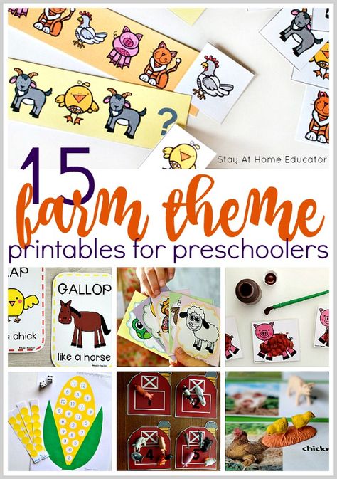 15 Free Farm Theme Printables for Preschoolers. There are so many great farm themed activities for preschoolers and so many different ways to bring the farm right into our lessons. Today I'm sharing 15 of my favorite farm themed free printables to get your child's creative juices flowing! Farm Themed Activities, Farm Theme Preschool Activities, Farm Activities Preschool, Farm Animals Preschool, Farm Lessons, Printables Preschool, Farm Animals Activities, Farm Theme Preschool, Farm Animal Crafts