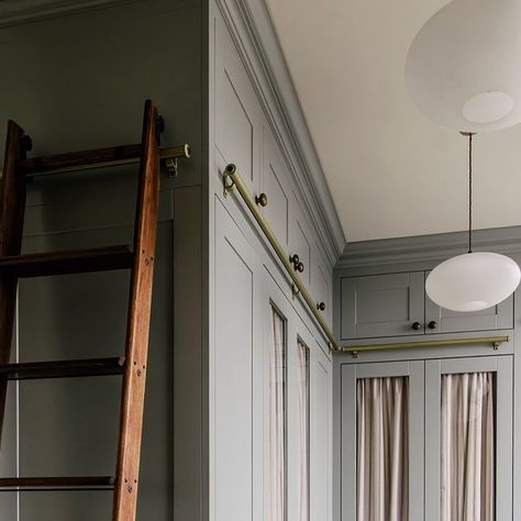 NOOK | @edwardian_seaside_home called this her ‘dressing room of dreams’ and we can only agree! The floor-to-ceiling wardrobes and window-hugging... | Instagram Renovated Bedroom, Built In Wardrobe Ideas, Floor To Ceiling Wardrobes, Built In Wardrobes, Painted Bedroom, Attic Conversion, Bedroom Cabinets, Vanity Area, Guest Room Office