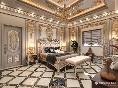 1770 Classic Furniture Sketchup Model Free Download Classic Royal Bedroom Design, Royal Luxury Bedroom Design, Bedroom 3d Warehouse, Bedroom Sketchup Model, Bed 3d Warehouse, Luxury House Interior Design, Interior Design Sketches, Sketchup Model, Luxury Bedroom Master