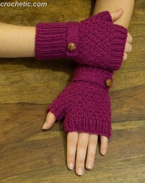 Crochet Fingerless Gloves Free Pattern, Crochet Wrist Warmers, Fingerless Gloves Crochet Pattern, Glove Pattern, Crochet Gloves Pattern, Gloves Pattern, Bonnet Crochet, Gloves Design, Crochet Fingerless Gloves