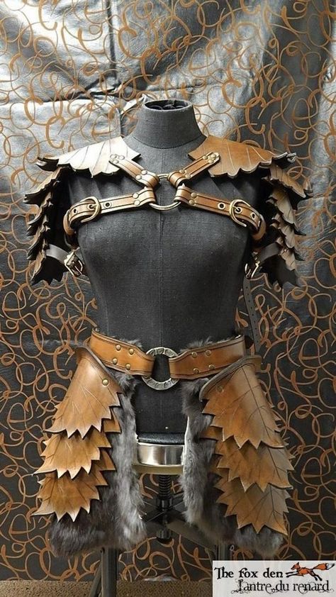 Leaf Armor, Wood Elf Costume, Armor Female, Leather Crown, Costume Armour, Armor Clothing, Female Armor, Wood Elf, Larp Costume