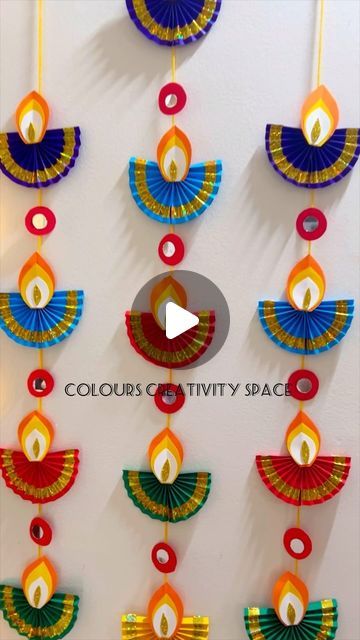 Colours Creativity Space on Instagram: "My last year Diwali’s one of the most liked video ❤️🧡💛… will be posting new diy Diwali videos soon … so stay tuned 🪔🙏
#diwali #paperdiya #diwalidecorations #diwalidiya #papercraft #diwali2024 #garland #backgrounddecoration #festivaldecor #lighting #kidscraft #diya #easydiy #craftreels #schoolcraft #diwalivibes #trending #diwalidecor #diwalidecorationideas" Diwali Glass Painting, Paper Diyas For Diwali, Diwali Wall Hangings Diy, Diya Making Ideas For Diwali, Diy Diwali Decor Ideas, Diya Colour, Diwali Diya Decoration Handmade, Diwali Hanging Decorations, Diwali Decorations At Home Diy