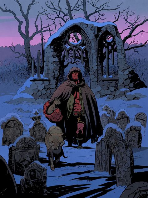 Hellboy Comics, Drawing Monsters, Hellboy Comic, Mike Mignola Art, Hellboy Tattoo, Hell Boy, Hellboy Art, Nerd Aesthetic, Historic Art