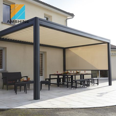 Economic Sunshade Outside Rain And Wind Resistance Wall Mounted Aluminum Garden Gazebos Outdoor - Buy Gazebo Outdoor,Garden Gazebos,Gazebo Outdoor Aluminum Product on Alibaba.com Iron Pergola, Waterproof Gazebo, Rustic Pergola, Bioclimatic Pergola, Pergola Diy, Pergola Aluminium, Patio Pergola, Retractable Roof, Pergola Garden