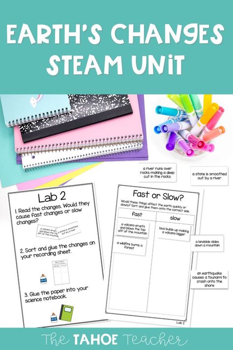 All About Earth, Layers Of The Earth, Slow Changes, Time Centers, Science Stations, Steam Ideas, Fast Finishers, Fast And Slow, Science Units