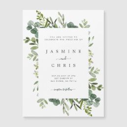 Create your own Flat Announcement Card | Zazzle.com Green Foliage Wedding, Safe The Date, Geometric Wedding Invitation, Eucalyptus Green, Wedding Watercolor, Rustic Save The Dates, Burgundy Wedding Invitations, Foliage Wedding, Watercolor Green