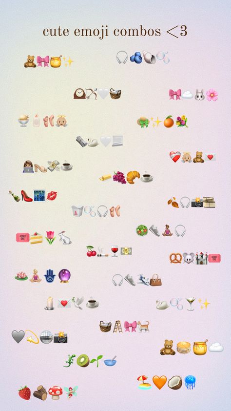 emoji combos 🎀☁️🍯 #emojicombos #emojis #fyp #pinterest #art #beauty Combo Emoji, Emojis Combinations, Phone Emoji, Emoji Stories, Cute Emoji Combinations, Emoji Ideas, Emoji Set, Emoji Combos, Emoji Games