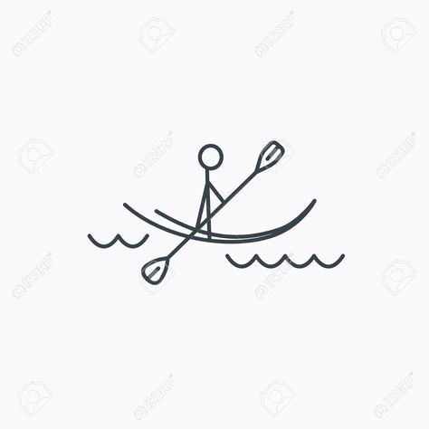 kayak Waves Icon, Canoe And Kayak, Rafting, Kayaking, Stock Vector, Kayaks