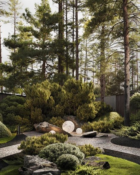 Scandi Garden, Japanese Garden Landscape, Japanese Garden Design, Forest Garden, Love Garden, Backyard Garden Design, Modern Landscaping, Front Garden, Backyard Design