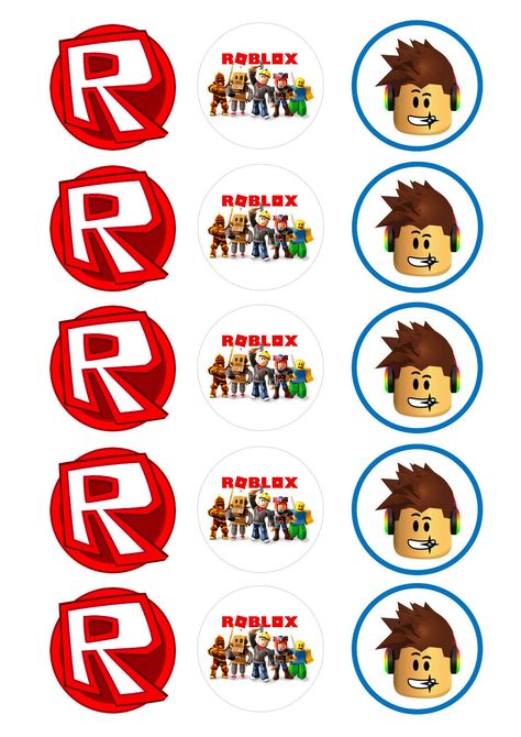 Roblox Cupcake Toppers Printable, Roblox Birthday Printables Free, Roblox Cupcake Toppers Free Printables, Roblox Cake Topper Free Printable, Roblox Cupcake Topper, Roblox Cupcakes, Roblox Topper, Roblox Themed Birthday Party, Roblox Cupcake