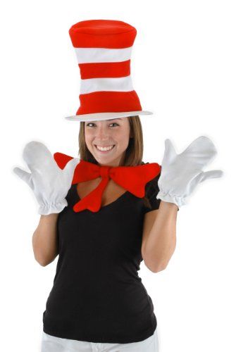 elope Dr Seuss Cat In The Hat Accessory Kit Dr. Seuss Costumes, Cat In The Hat Costume, Mighty Girl, Dr. Seuss, Book Character Costumes, Book Week Costume, Red Bow Tie, Dr Suess, Halloween Costume Accessories