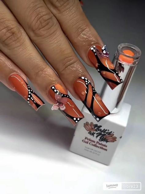 Acrylic Press Ons, Orange Nails Acrylic, Collarbone Tattoos, Acrylic Nail Designs Classy, Abs Excercise, Future Nails, Tattoos For Men And Women, Manicure Designs, Tapered Square Nails