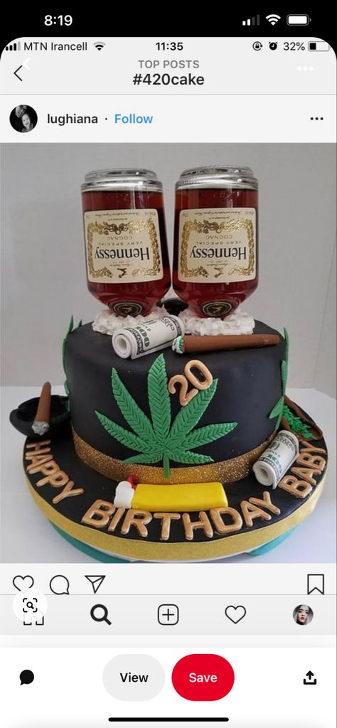 23 Birthday Cake Men, 30th Birthday Cake Ideas For Men, Bob Marley Cakes, Alcohol Cakes, 21st Birthday Cake For Guys, Crazy Birthday Cakes, 21st Birthday Boy, Money Birthday Cake, Liquor Cake