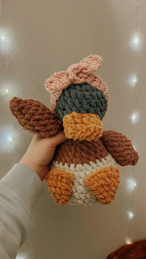 Duck Plushie, Stuffed Animal, Cozy Plushie, Crochet Animal, Della Duck, Custom Duck, Duck Stuffy, Made to Order, Duck for Easter Basket Toys Quotes, Della Duck, Duck Plushie, Plushie Crochet, Easy Crochet Animals, Confection Au Crochet, Duck Duck, Kawaii Crochet, Little Duck