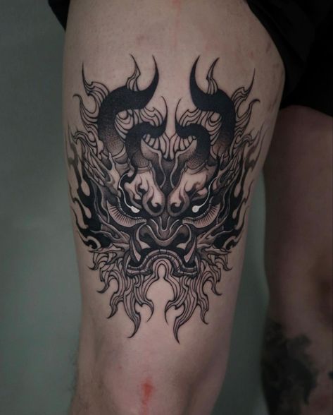 Dragon Tricep Tattoo, Half Leg Sleeve Tattoo Calf Men, Tattoo Ideas For Men First Time, Dragon Knee Tattoo, Dragon Leg Tattoo Men, Shin Tattoo Men, Above Knee Tattoo Men, Dragon Tattoo Leg, Upper Leg Tattoos