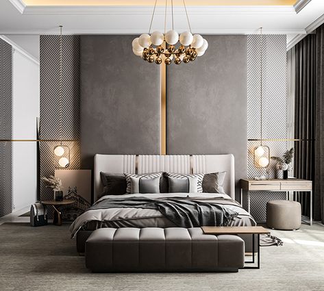 Luxury Bed Designs Modern, Contemporary Bedroom Design Luxury, Contemporary Bedroom Interior Design, Luxurious Beds, Contemporary Modern Bedroom, Contemporary Bed Design, Luxury Bed Design, Bedroom Concept, Beautiful Bed Designs