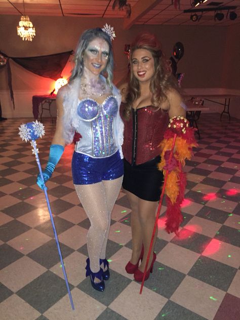 Snow Miser and Heat Miser Snowmiser Heatmiser Costume, Snow And Heat Miser Costumes, Heat Miser And Snow Miser Costume, Snow Miser Costume, Heat Miser Costume, Snow Miser And Heat Miser, Snow Miser, Heat Miser, Halloween 2015