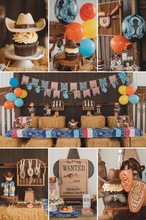 77+ Wild West Birthday Party Decorations and Treats Cowboy Birthday Party Decorations Diy, Rowdy One Birthday, Rodeo Themed Food, Rodeo Birthday Food, Western Party Food, Western First Birthday Boy, Country Birthday Party Ideas, Cowboy Theme Birthday Party, Western Party Foods