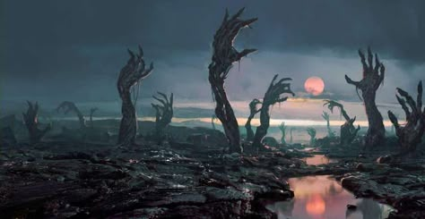 Alien Landscape, Cosmic Horror, 다크 판타지, Fantasy Setting, Fantasy Places, Fantasy Art Landscapes, Fantasy Concept Art, Arte Fantasy, 판타지 아트