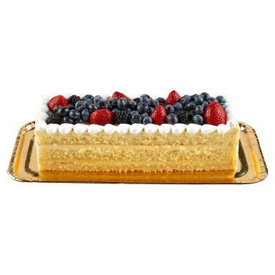 Member's Mark Sweet Fruit Topped Chantilly Cream Bar Cake, 46 oz. - Sam's Club Chantilly Cake, Moist White Cake, Bar Cake, Cake Borders, Chantilly Cream, Sweet Fruit, Refreshing Desserts, Cakes And Cupcakes, Dessert Options