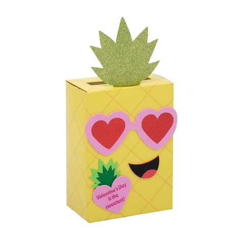 PRICES MAY VARY. Get ready to party like a pineapple with this fun and colorful craft kit! With enough supplies for up to two kids to create their own smiling pineapple, this craft kit is a great choice for a Valentine’s Day craft activity for kids. Simple to complete and fun to display, these pineapples are the fruitiest Valentine’s Day ambassadors ever! Includes cardstock and self-adhesive foam pieces. 6-1/4" x 3-3/4" x 8-3/4" Makes 2. All craft kit pieces are pre-packaged for individual use. Valentines Box Ideas Creative Kids, Watermelon Valentines Boxes, Pineapple Valentine Box Ideas, Valentines Day Boxes For Kids, Truck Valentines Boxes, Valentine’s Day Boxes For Kids, Valentine’s Day Boxes, Valentines Boxes For Kids School, Valentines Day Boxes