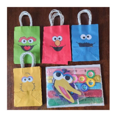 Sesame Street Birthday Party Supplies Treat Bags And Honeycomb Flowers New 16 Paper Treat Bags With Handles - 8.25" X 6" X 3.25" - Assorted Characters 5 Honeycomb Character Flowers: Elmo, Big Bird, Cookie Monster, Oscar The Grouch And Abby You'll Receive 5 Pcs Pompoms In Red, Blue, Yellow, Pink, Green With 5 Pack Character Face Cutouts, 2 Sheets Of Double-Sided Dots For Easy And Secure Attachment Of The Decorations, 5 Rolls Of Ribbon In Red, Blue, Yellow, Pink, Green These Character Pompoms Are Sesame Street Birthday Party Favors, Paper Treat Bags, Character Face, Sesame Street Birthday Party, Sesame Street Party, Oscar The Grouch, Sesame Street Birthday, Secure Attachment, Second Birthday