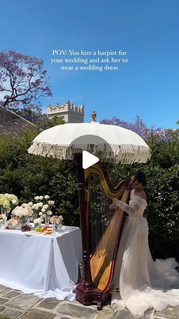 Carats & Cake on Instagram: "It’s giving fairytale wedding with a side of #Bridgerton. Harpist @esthermariaharpist looked breathtaking in a @galialahav gown while providing an inevitable etheral element to this @hostcosydney I-DO. #caratsandcake 🎥: @reverieweddings_ and @ivandinhfilms 🎤: @esthermariaharpist" Harpist Wedding, Bridgerton Wedding, Sand Cake, Period Costumes, Fairytale Wedding, Wedding Reception, Fairy Tales, Cake, On Instagram