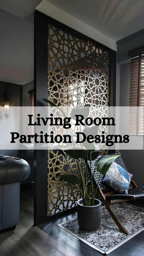 Dhriti Interiors | Cultivate cozy corners with captivating partition designs! Enhance privacy without sacrificing style. For interior services, please fill… | Instagram Living Room Divider Ideas, Partition Designs, Wooden Partitions, Living Room Divider, Divider Design, Living Room Goals, Living Room Partition, Living Room Partition Design, Room Partition Designs