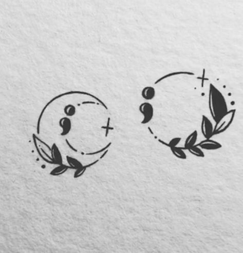 Crisp Ink, Cute Matching Tattoos, Matching Friend Tattoos, Semi Colon, Sharpie Tattoos, Wicked Tattoos, Semicolon Tattoo, Bff Tattoos, Doodle Tattoo