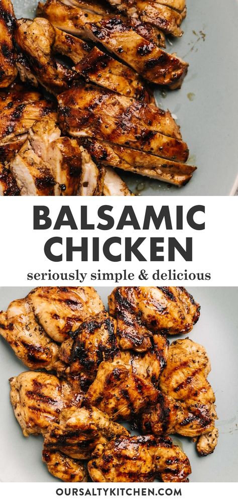 Grilled Balsamic Chicken, Balsamic Chicken Breast, Balsamic Chicken Thighs, Balsamic Marinade, Grilled Chicken Thighs, Healthy Grilling Recipes, Boneless Chicken Thigh Recipes, Healthy Grilling, Balsamic Chicken