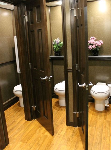 Bathroom for Male or Female in Any Public Places : : Cozy Public Restroom With Wooden Floor And Nice Simple Decor: Warehouse Bathroom, Church Bathroom, Bathroom Door Design, Bathroom Door Ideas, Public Restroom Design, Ladies Restroom, Public Bathroom, Restaurant Bathroom, Shiplap Bathroom