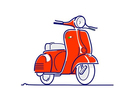 Vespa by Varun Kumar on Dribbble Vespa Doodle, Vespa Congo, Vespa Cartoon, Notebook Drawings, Vespa Illustration, Italy Postcard, Story Stickers, Side Work, Notebook Drawing