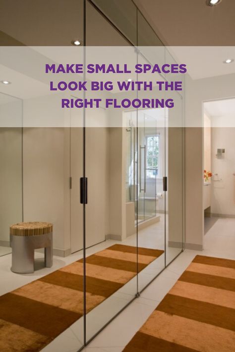 Small spaces can be made to look bigger without having to do a major renovation to widen up the physical area. There are other ways to make rooms look and feel bigger than they actually are. Tile Wizards has got these tips (and tricks) on how to 'make more room' of your cramped spaces. Learn more here: https://www.tilewizards.com.au/make-small-spaces-look-big-with-the-right-flooring/ Flooring To Make A Room Look Bigger, Mirrored Wardrobe Doors, Room Look Bigger, How To Lay Tile, Mirror Room, Small Tiles, Long Walls, Room Tiles, Mirrored Wardrobe