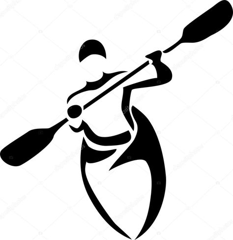 Kayak Drawing, Kayak Tattoo, Kayak Art, Canoe Slalom, Kayak Stickers, Kayak Paddle, Whitewater Kayaking, Stencil Templates, Silhouette Stencil