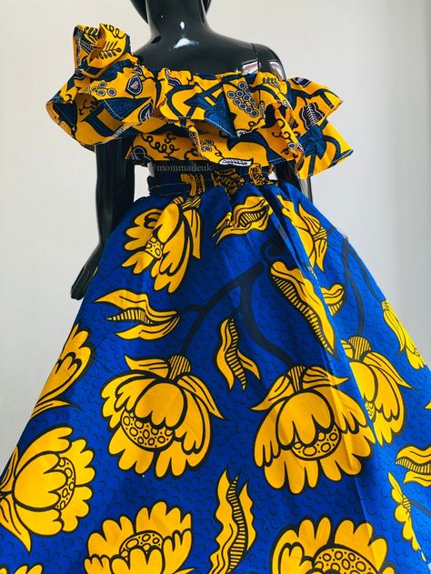 Mommadeuk Baby Outfit / My African Princess betty Skirt and - Etsy UK Ankara Ball Gown, Baby Gown Design, Pink Tutu Skirt, Frilly Top, African Princess, African Dresses For Kids, African Print Dress Designs, African Fashion Ankara, African Clothing For Men