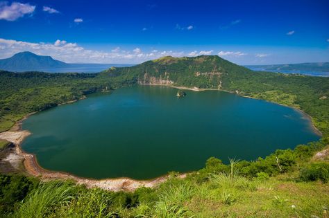 The picturesque crater of Taal Volcano. | 33 Breathtaking Photos That Prove The Philippines Is Paradise Taal Volcano, Exotic Beaches, Crater Lake, Philippines Travel, Tourist Places, Beautiful Places To Visit, Holiday Destinations, Tourist Destinations, The Philippines