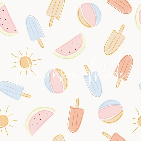 Summer Lovin' (off-white) seamless pattern / sunshine / summertime / beach / popsicle / children's apparel print / bow print / dog bandana print / small shop pattern This is a digital download 12" x 12" 300 dpi You will receive an email shortly after making your purchase that includes your file! You may not resell your file. Thank you for choosing Wisconsin Made! Popsicle Pattern, Conversational Prints, Angel Blue, Ocean Kids, Bow Print, Summer Lovin, Summer Patterns, Bandana Print, Summer Design