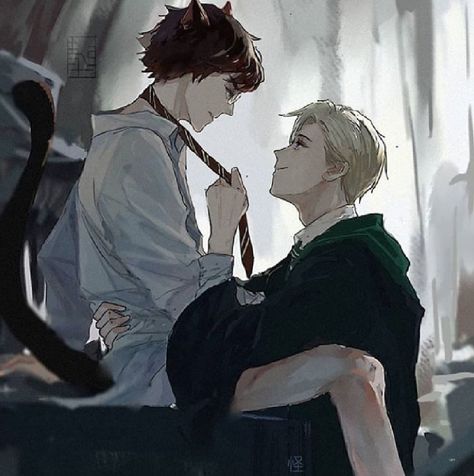 Darry Fanart, Novel Harry Potter, Fem Harry Potter, Draco Malfoy Fanart, Drarry Fanart, Harry Draco, Gay Harry Potter, Harry Potter Artwork, Harry Potter Comics