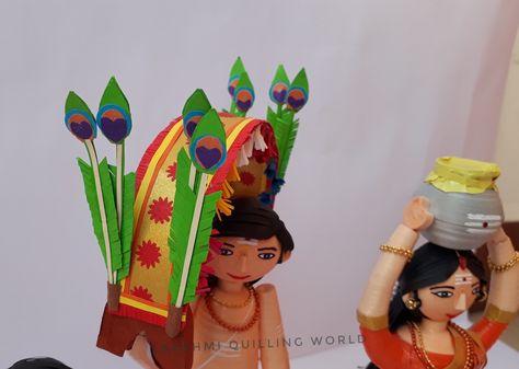 Quilled kavadi of a male devotee for lord murugar Golu Dolls, 3d Art Drawing, Quilling Paper, Best Out Of Waste, Quilling Designs, Indian Festivals, Activity Book, Paper Quilling, Drawing For Kids