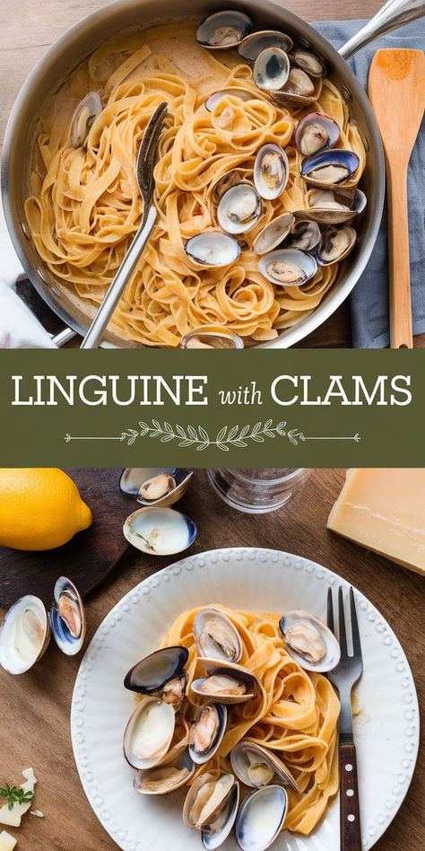 Delicious Linguine with Clams! Dive into this authentic Italian dish featuring tender linguine tossed with fresh clams and a fragrant garlic-wine sauce! Perfect for date night or any seafood lover! Clam Linguine Recipe, Linguini And Clams, Clams Linguine, Linguini With Clam Sauce, Clambake Recipe, Linguine With White Clam Sauce, Clam Linguine, Linguine With Clams, Clam Sauce Recipe