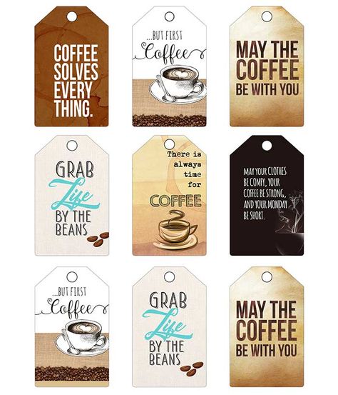 Coffee Greeting Cards and Printable Tags to Download Free Coffee Tags Ideas, Coffee Tags Free Printable, Coffee Gift Tags Free Printable, Free Printable Coffee Ephemera, Coffee Gift Card Sayings, Coffee Bags Ideas, Free Coffee Printables, Coffee Scrapbook Ideas, Coffee Free Printable