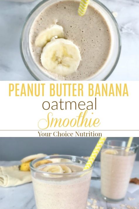 Banana Oat Smoothie, Peanut Butter Banana Oatmeal, Banana Oatmeal Smoothie, Health Shakes, Quick Breakfasts, Oatmeal Smoothie, Super Smoothies, Oatmeal Smoothie Recipes, Protein Smoothies