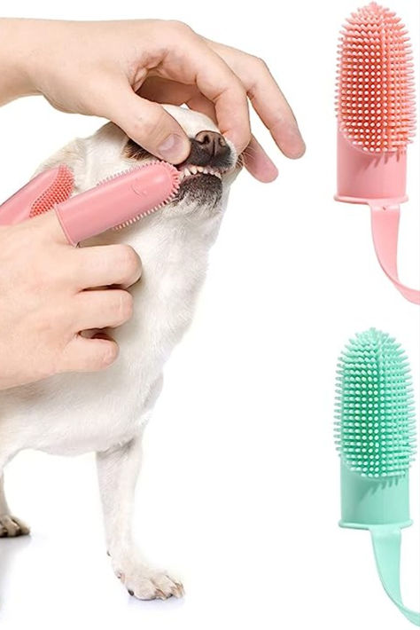 Girl Dog Accessories, Dog Skin Care, Finger Toothbrush, Brush Teeth, Finger Design, Dog Toothbrush, Dog Cleaning, Fingers Design, Dog Skin