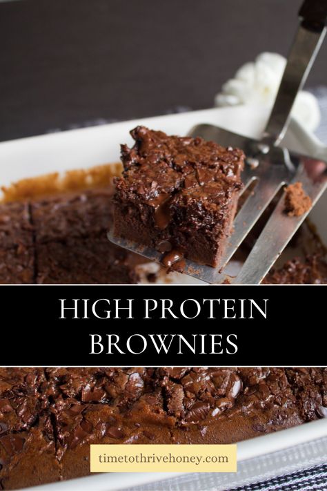 High Protein Brownies Healthy, Low Cal Protein Brownies, Protein Breakfast Brownies, Whey Protein Brownies, Protein Brownies With Banana, Chocolate Protein Powder Brownies, Easy Protein Brownies, Simple Protein Dessert, Low Calorie Protein Brownies