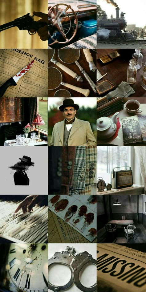 Hercule Poirot Wallpaper, Hercule Poirot Art, Agatha Christie Party, Sleuth Aesthetic, Mystery Novel Aesthetic, Miss Marple Aesthetic, Vintage Mystery Aesthetic, Agatha Christie Books Aesthetic, Hercule Poirot Aesthetic