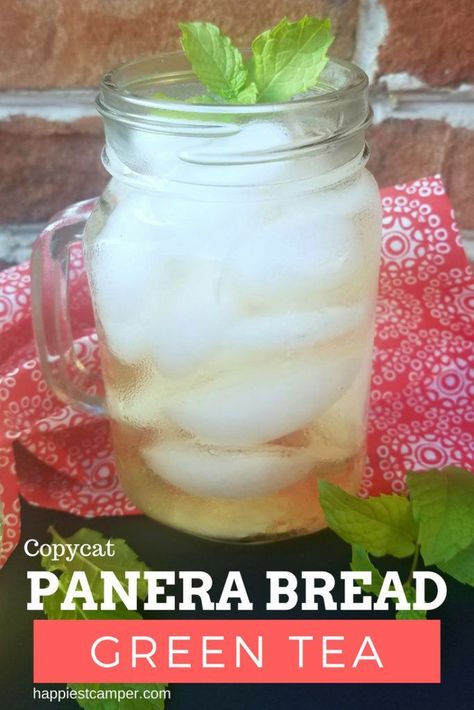 Copycat Panera Bread Green Tea - Make refreshing green tea just like Panera's at home! #tea #drinks #recipeoftheday Panera Green Tea, Copycat Panera Bread, Copycat Panera, Green Tea Recipes, Tea Drinks, Iced Tea Recipes, Panera Bread, Campfire Cooking, Pinterest Party